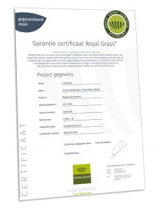 Garantiecertificaat Royal Grass® kunstgras